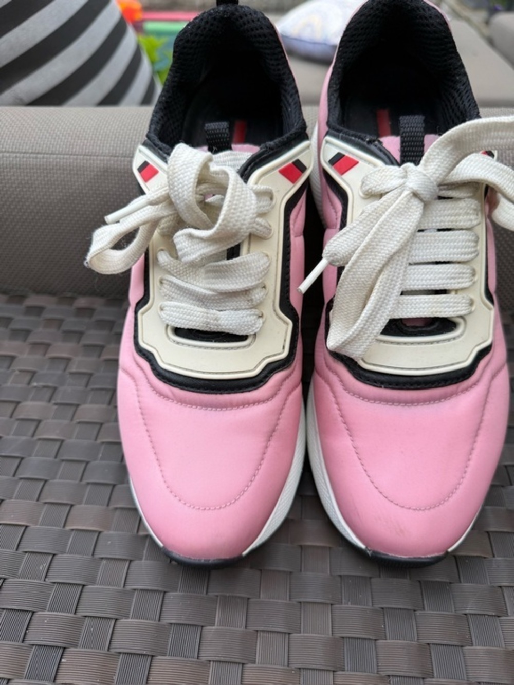 Prada Pink Nylon & Leather Sneakers | Size 7.5 | Prada Sport Style